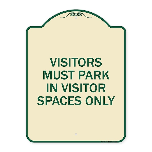 Signmission Visitors Parking Visitors Must Park in Visitor Spaces Heavy-Gauge Alum, 24" x 18", TG-1824-22720 A-DES-TG-1824-22720 - main